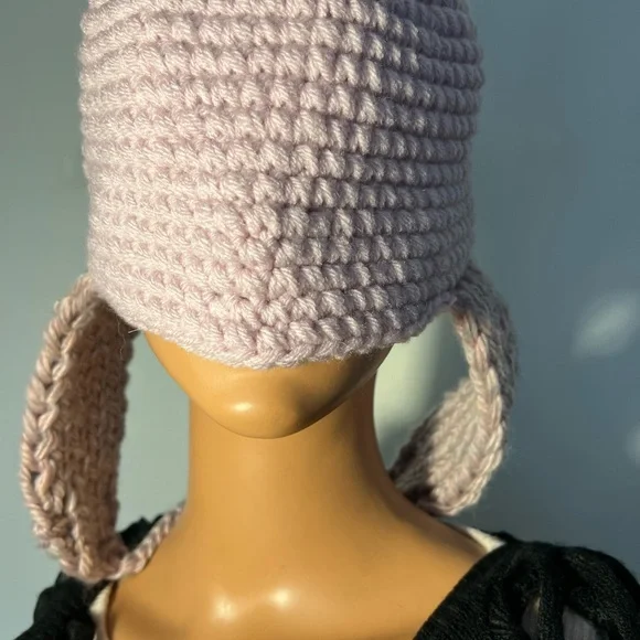 Knithandmade Hat Freeform Helmet style Hat